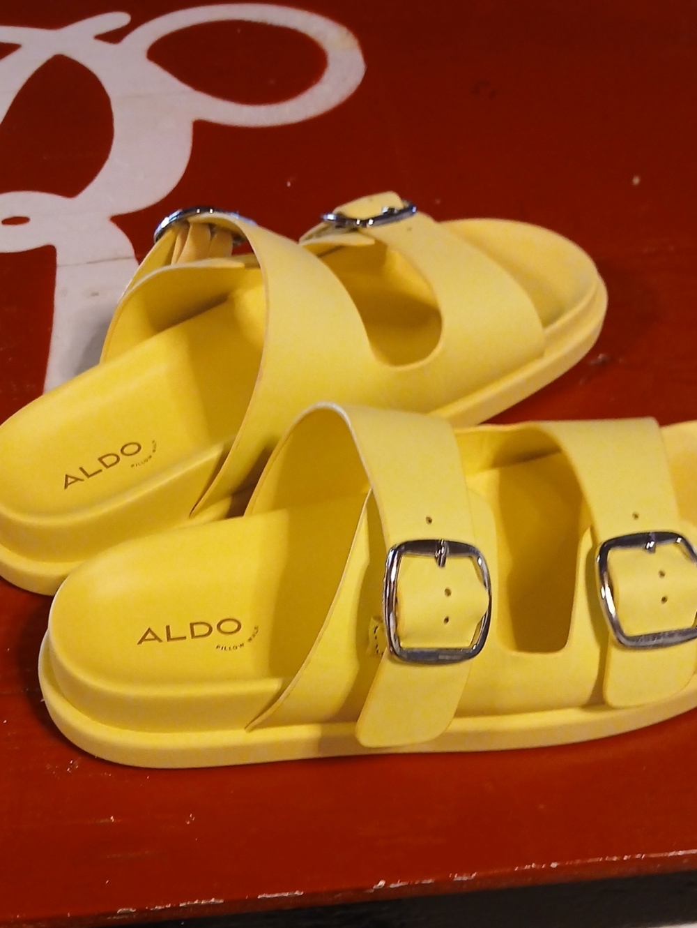 Womens Aldo Size 8.5 Double-Buckle Slide Sandals - Picture 2 of 7